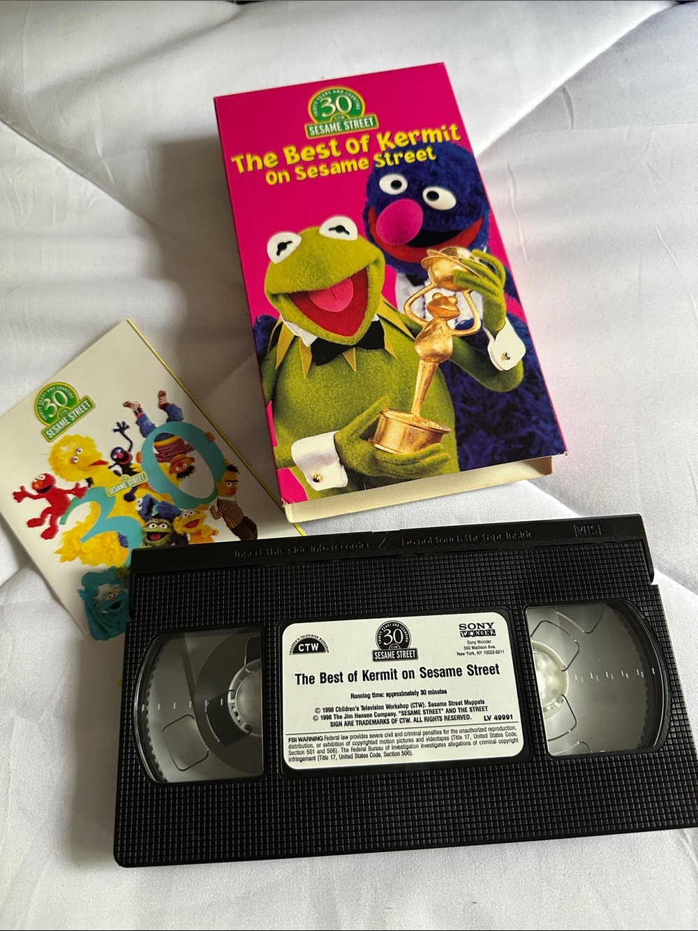 The Best of Kermit on Sesame Street VHS - Bright Green & Pink Cover
